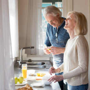 Retirement and credit needs, happy couple